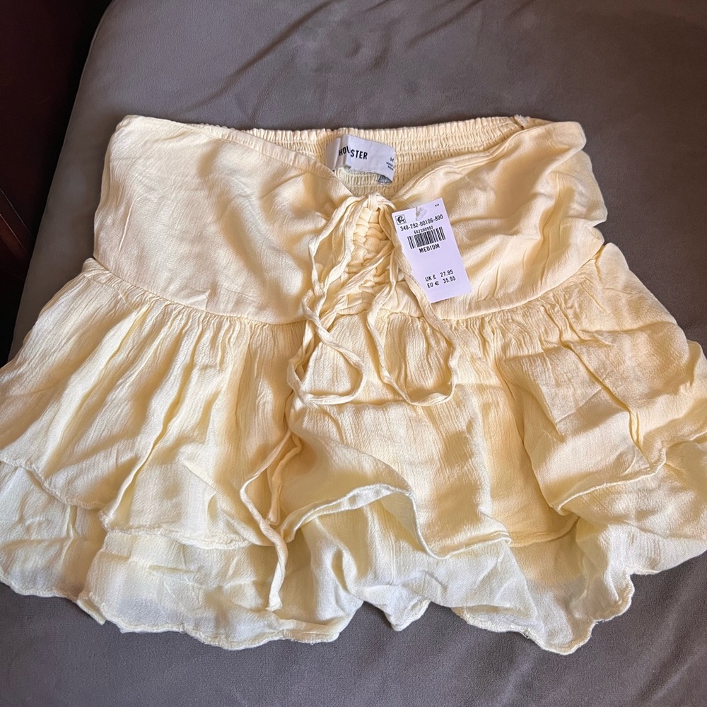 Tiered Halter Babydoll Top Butter Yellow